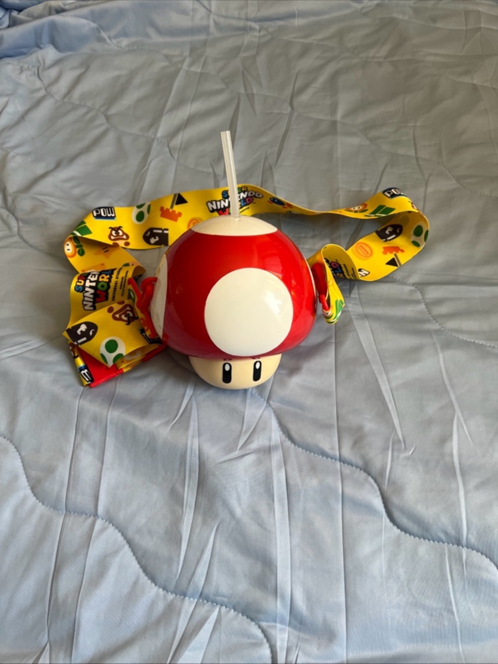 Nintendo Red & White Mushroom Sipper with Yellow Character Strap